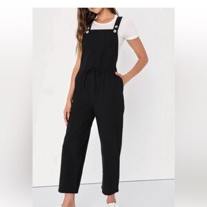 NWT RHYTHM Verona Black Drawstring Wide-Leg Jumpsuit